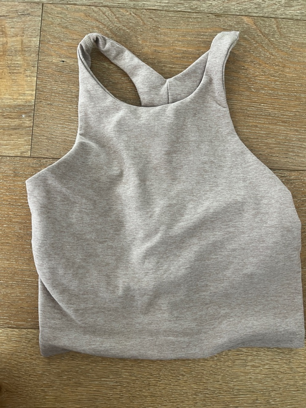 Beyond Yoga Taupe Heather Racerback Crop